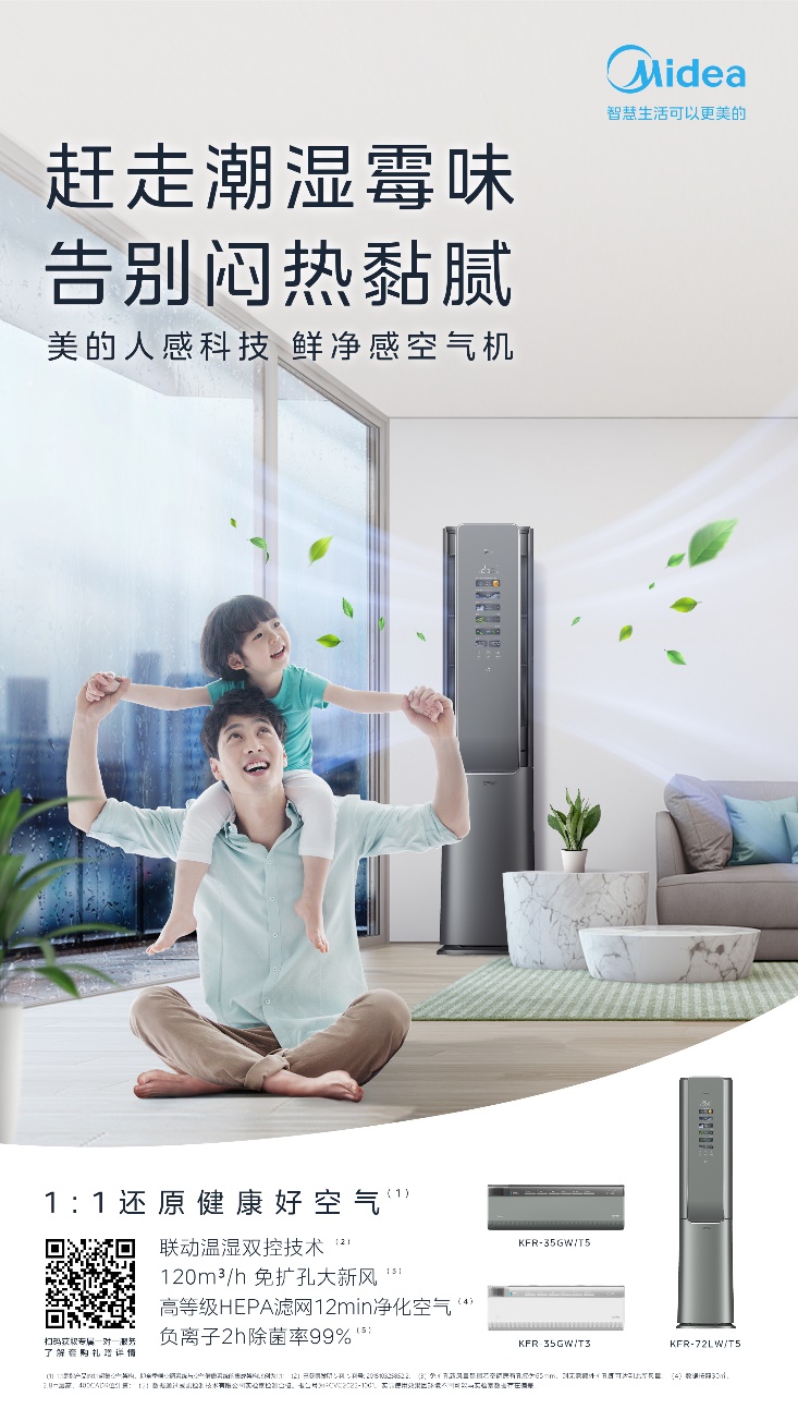 高溫梅雨輪番上陣，美的鮮凈感空氣機為你打造清爽夏日！